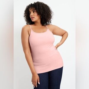 🆕 Avenue 26 / 28 top soft Pink camisole  adjustable thin straps PIMA  cotton 3x